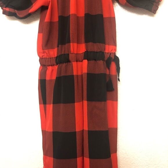 J Crew girls Crewcuts Red Buffalo Plaid one piece Jumper jumpsuit romper 5 - Picture 10 of 13